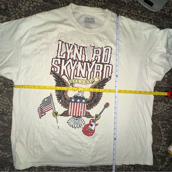 Lynyrd Skynyrd Uni-Sex One Size Eagle Concert Distressed Destroyed Tee T-Shirt - Picture 5 of 6